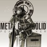  armor bad_deviantart_id bad_id beard big_boss box cigar david_hsu_yen facial_hair highres male_focus metal_gear_(series) metal_gear_solid_peace_walker monochrome sketch smoking solo sword weapon 