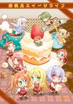  aisaka_sayo asakura_kazumi blonde_hair cake character_doll chibi coffee food heterochromia izumi_ako kufei mahou_sensei_negima! minigirl mizutama multiple_girls murakami_natsumi naba_chizuru nagase_kaede negi_springfield pastry yukihiro_ayaka 