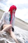  beach blouse cosplay glasses guge_maku_2ex miniskirt necktie photo red_hair redhead skirt tengen_toppa_gurren-lagann tengen_toppa_gurren_lagann tie yoko_littner yoko_ritona 