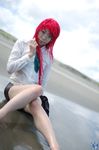  beach blouse cosplay glasses guge_maku_2ex miniskirt necktie photo red_hair redhead skirt tengen_toppa_gurren-lagann tengen_toppa_gurren_lagann tie yoko_littner yoko_ritona 