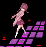  artist_request braid madotsuki pink_shirt purple_skirt shirt skirt solo twin_braids yume_nikki 