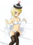  bad_id bad_pixiv_id blonde_hair blush bra hanema lingerie lunasa_prismriver panties solo thighhighs touhou underwear 