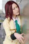  asian blazer code_geass cosplay kallen_stadtfeld kallen_stadtfeld_(cosplay) necktie photo red_hair redhead school_uniform tie touka touka_(cosplayer) 