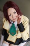  blazer code_geass cosplay kallen_stadtfeld kallen_stadtfeld_(cosplay) miniskirt necktie photo red_hair redhead school_uniform skirt thigh-highs thighhighs tie touka touka_(cosplayer) 