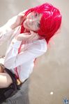  beach blouse cosplay glasses guge_maku_2ex miniskirt necktie photo red_hair redhead skirt tengen_toppa_gurren-lagann tengen_toppa_gurren_lagann tie yoko_littner yoko_ritona 