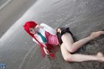  barefoot beach blouse cosplay glasses guge_maku_2ex miniskirt necktie photo red_hair redhead skirt tengen_toppa_gurren-lagann tengen_toppa_gurren_lagann tie yoko_littner yoko_ritona 