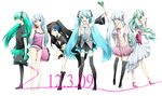  39 6+girls apple bad_id bad_pixiv_id black_rock_shooter black_rock_shooter_(character) boots burning_eye dated detached_sleeves food fruit hatsune_miku kneehighs koi_wa_sensou_(vocaloid) kopori long_hair megaphone melt_(vocaloid) mikupa multiple_girls necktie pantyhose pillow romeo_to_cinderella_(vocaloid) skirt songover spring_onion thigh_boots thighhighs twintails very_long_hair vocaloid world_is_mine_(vocaloid) 