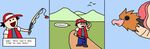  comic english_text fishing_pole human male mammal nintendo pok&#233;mon pok&eacute;mon red_(pok&#233;mon) red_(pokemon) solo spearow text video_games 