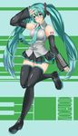  :q aqua_eyes aqua_hair arm_up boots cube_(circussion) detached_sleeves hatsune_miku highres long_hair necktie skirt solo thigh_boots thighhighs tongue tongue_out twintails v very_long_hair vocaloid 
