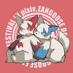  blue_eyes blush chubby kui nintendo pok&#233;mon pok&eacute;mon red_eyes shiny_pok&#233;mon sitting teeth tooth video_games zangoose zangoose_day 