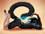  christmas feline female grey_eyes hat holidays kiittn legwear mammal mistletoe nix nude santa_hat silver_eyes solo toeless_socks xmas 