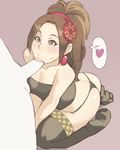  :&gt;= bad_id bad_pixiv_id bare_shoulders brown_eyes brown_hair earrings faceless faceless_male fellatio flower gradient gradient_background hair_flower hair_ornament hairband hetero jewelry kaihime kneeling maou_alba oral panties penis ponytail sengoku_musou strapless thighhighs thong tubetop underwear 