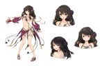  bikini black_eyes braids brown_hair long_hair navel onceskylark original swimsuit white 