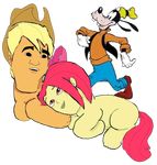  applebeans applebloom_(mlp) applejack_(mlp) cub edit equine female feral friendship_is_magic goofy hat horse male mammal my_little_pony photoshop pony sibling sisters what young 