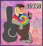  blue_eyes clothing colorful eyewear fur glasses gray_fur grey_fur guitar hair hat hippie isabellaprice jewelry jungle_jammers male mammal monkey necklace primate solo tan_fur 