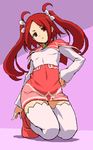  footwear open_mouth red_eyes red_hair rommy socks tales_of_(series) tales_of_the_tempest twintails 