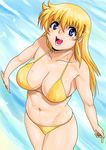  1girl bikini blonde_hair blue_eyes breasts furinji_miu large_breasts long_hair shijou_saikyou_no_deshi_ken'ichi shijou_saikyou_no_deshi_kenichi solo swimsuit water 