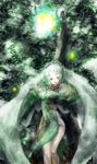  breasts cleavage forest green_eyes grey_hair grune_(tales) grune_(tales_of_legendia) jewelry nature open_mouth tales_of_(series) tales_of_legendia 
