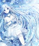 bad_id bad_pixiv_id blue blue_eyes flower kotokoto_(vibgyor) long_hair lying monochrome original solo very_long_hair water white_hair 