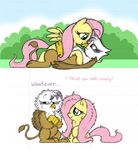  avian blue_eyes comic cute duo english_text equine female feral fluttershy_(mlp) friendship_is_magic gilda_(mlp) gryphon hair horse invalid_tag lesbian mammal mickeymonster my_little_pony pegasus pink_hair pony text wings 