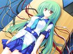  77 game_cg green_hair long_hair seifuku stella_(77) yellow_eyes 