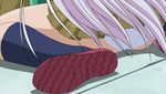  akashiya_moka animated animated_gif ass footwear long_hair lowres panties rosario+vampire school_uniform skirt socks underwear 
