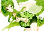  arms_behind_head bad_id bad_pixiv_id bike_shorts bow cure_march eyelashes green green_eyes green_hair green_shorts green_skirt long_hair magical_girl midorikawa_nao no_choker ponytail precure shorts shorts_under_skirt skirt smile_precure! solo very_long_hair yubari 