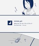  anger_vein cellphone comic english kuko monochrome phone short_hair torinoko_city_(vocaloid) translated twitter vocaloid 