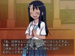  774_(nanashi) :d bag blue_hair blush brown_eyes cellphone closed_eyes hair_ornament hairclip ijiranaide_nagatoro-san long_hair nagatoro open_mouth phone school_uniform shirt skirt smile solo translated 