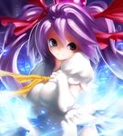  bow elbow_gloves gloves hair_bow hair_ribbon long_hair mushihime-sama purple_hair reco ribbon tako_(pixiv8535) twintails 