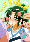  4boys bar_censor blush bow bukkake censored cum cum_in_mouth cum_on_hair ejaculation eyelashes fellatio green_eyes green_hair hair_bow hetero midorikawa_nao multiple_boys multiple_girls multiple_penises oral penis ponytail pov precure smile_precure! sunahara_wataru v-neck 