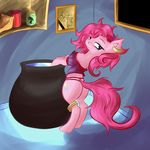  anklet blue_eyes bracelet cauldron clothing ear_piercing equine female feral flower friendship_is_magic fur gypsy hair hair_band horse jar jewelry leg_bracelet mammal my_little_pony photo piercing pink_fur pink_hair pinkie_pie_(mlp) pony rose sack sea_pony shirt snus-kun solo thong 