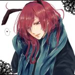  animal_ears bunny_ears inu_x_boku_ss long_hair male_focus natsume_zange red_eyes red_hair sajosajo scarf solo 