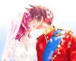  asbel_lhant cheria_barnes couple dress eyes_closed kiss pink_hair red_hair tales_of_(series) tales_of_graces wedding wedding_dress 