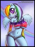  anthrofied big_breasts breasts cleavage clothed clothing equine female friendship_is_magic horse innocenttazlet invalid_tag mammal mane my_little_pony pegasus rainbow_dash_(mlp) shirt shorts skimpy solo under_boob wings 