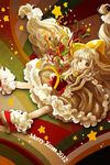  2012 bad_id bad_pixiv_id bell blonde_hair box dated dollyly21 dress gloves highres long_hair merry_christmas original solo star very_long_hair yellow_dress yellow_eyes 