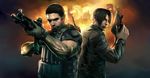  2boys back-to-back blonde_hair chris_redfield e-manm emilio_lopez leon_s_kennedy male_focus multiple_boys pixiv_thumbnail resident_evil resident_evil_6 resized 