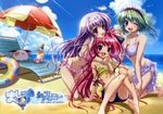  amaha_miu angelina_nanatsu_sewell beach bikini inui_sana mashiroiro_symphony pannya swimsuit wink 