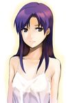  bare_shoulders camisole expressionless face idolmaster idolmaster_(classic) kisaragi_chihaya lips long_hair madara_sai purple_eyes purple_hair solo 