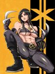  1girl abs bikini_top black_hair blue_eyes claws female long_hair marvel pixiv_thumbnail resized shibusun solo x-23 x-men 