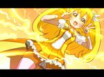  bad_id bad_pixiv_id bike_shorts blonde_hair blush bow bowtie choker cure_peace double_v electricity eyelashes hair_flaps hair_ornament kise_yayoi long_hair magical_girl open_mouth orange_shorts precure shorts shorts_under_skirt skirt smile smile_precure! solo ume_(plumblossom) v wrist_cuffs yellow yellow_bow yellow_choker yellow_eyes yellow_neckwear yellow_skirt 