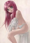  dressing long_hair looking_at_viewer panties pink_hair saru_no_momo sitting tenshi_no_shippo topless underwear 