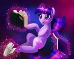  book cutie_mark equine female feral friendship_is_magic hair horn lauren_magpie magic magpie_(artist) mammal multi-color_hair multi-colored_hair my_little_pony purple_eyes solo twilight_sparkle_(mlp) unicorn 