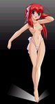  blush breasts hair_ribbon kingyo_no_ran long_hair red_eyes red_hair ribbon tenshi_no_shippo thong topless 