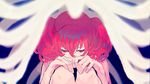 inu_x_boku_ss liran_(iro) pink_eyes pink_hair roromiya_karuta sitting skeleton solo twintails 
