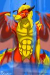  2019 alden_(tysavarin) anthro dragon erection male muscular muscular_male nude penis scalie solo tysavarin water waterfall wings 