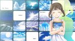  angel_wings brown_hair closed_eyes doujima_nanako dress english persona persona_4 picture_(object) picture_frame sepe short_twintails solo sundress text_focus twintails wings 