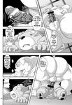  anal balls bear bed blush butt cub erection eyes_closed forced gay greyscale komurasaki_(character) male mammal mega_(artist) monochrome open_mouth overweight penis pig porcine precum prostitution rape sex size_difference soshi_(character) translated vein young 