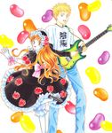  absurdres blonde_hair candy dress flower guitar highres instrument jelly_bean kare_kano kareshi_kanojo_no_jijou orange_hair 