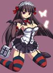  copyright_request elbow_gloves gloves gothic_lolita lolita_fashion shimamoto_utsumi solo striped striped_legwear thighhighs zettai_ryouiki 